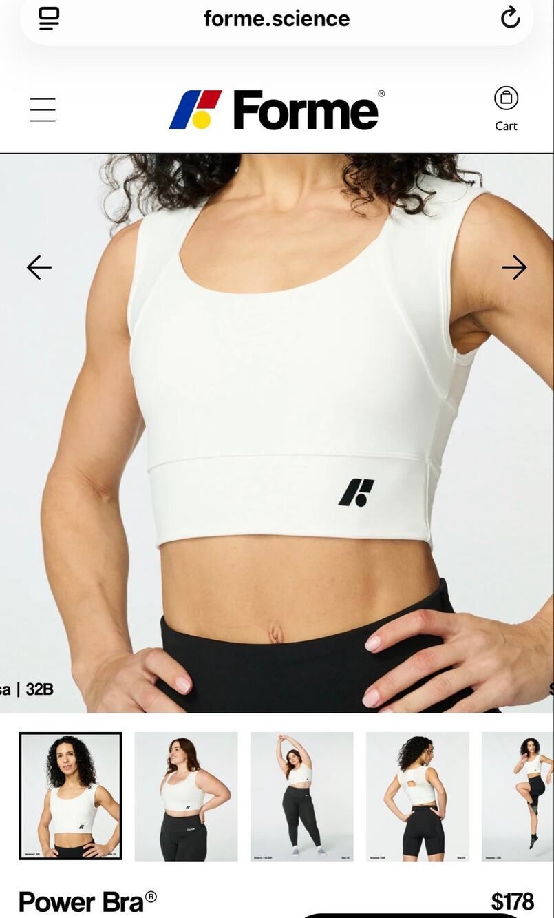 Forme Power Bra Medium Beige Black Posture Sports Bra Activewear